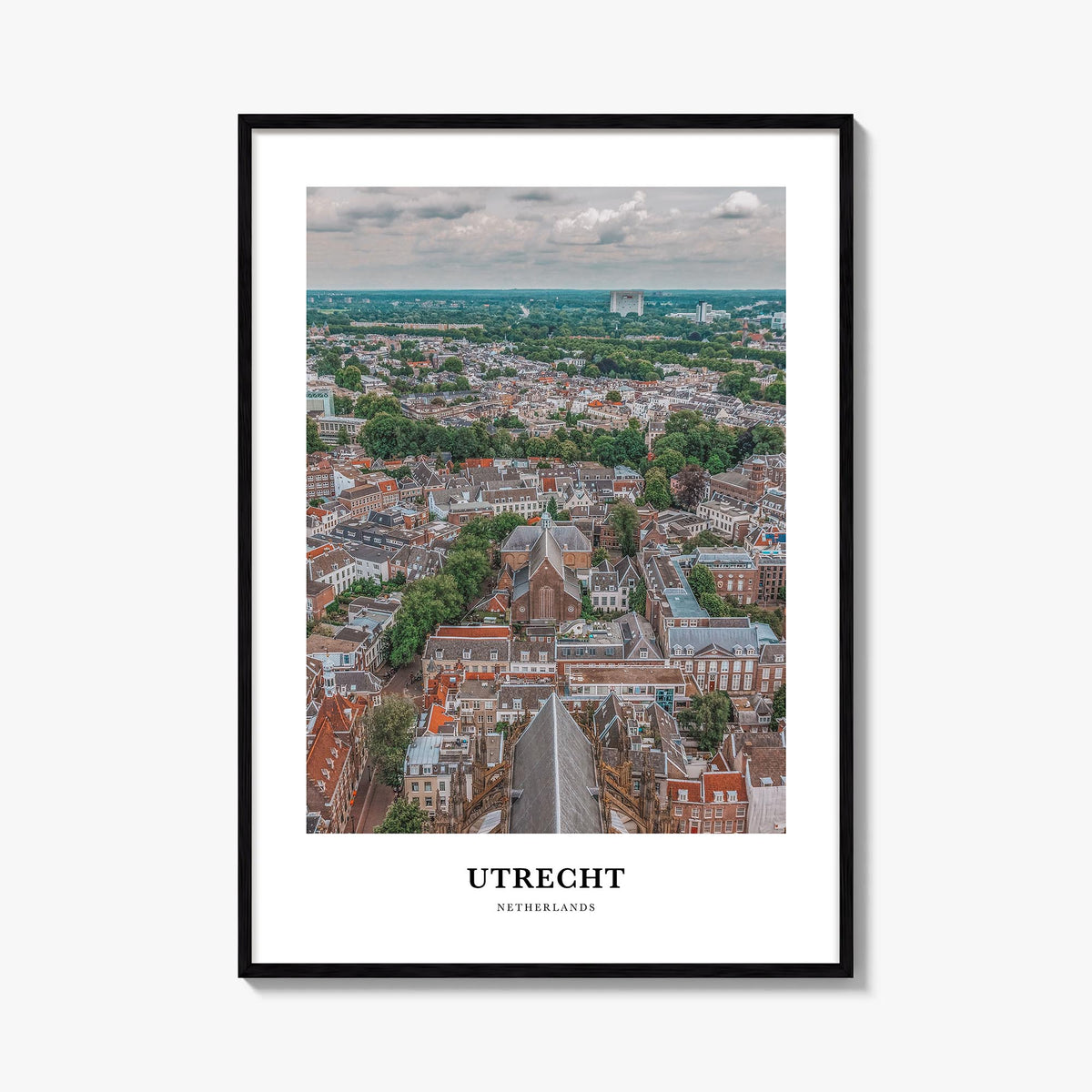 Utrecht colorful classic poster of Netherlands – vertical wall art, unframed print shown in interior mockup