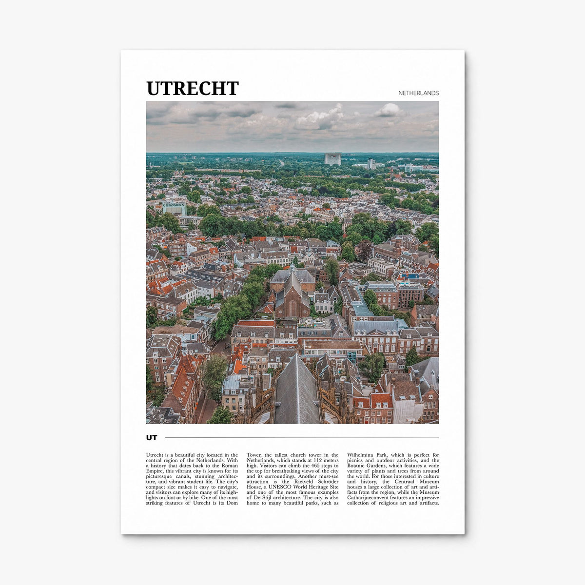 Utrecht Travel Poster, print only (unframed)