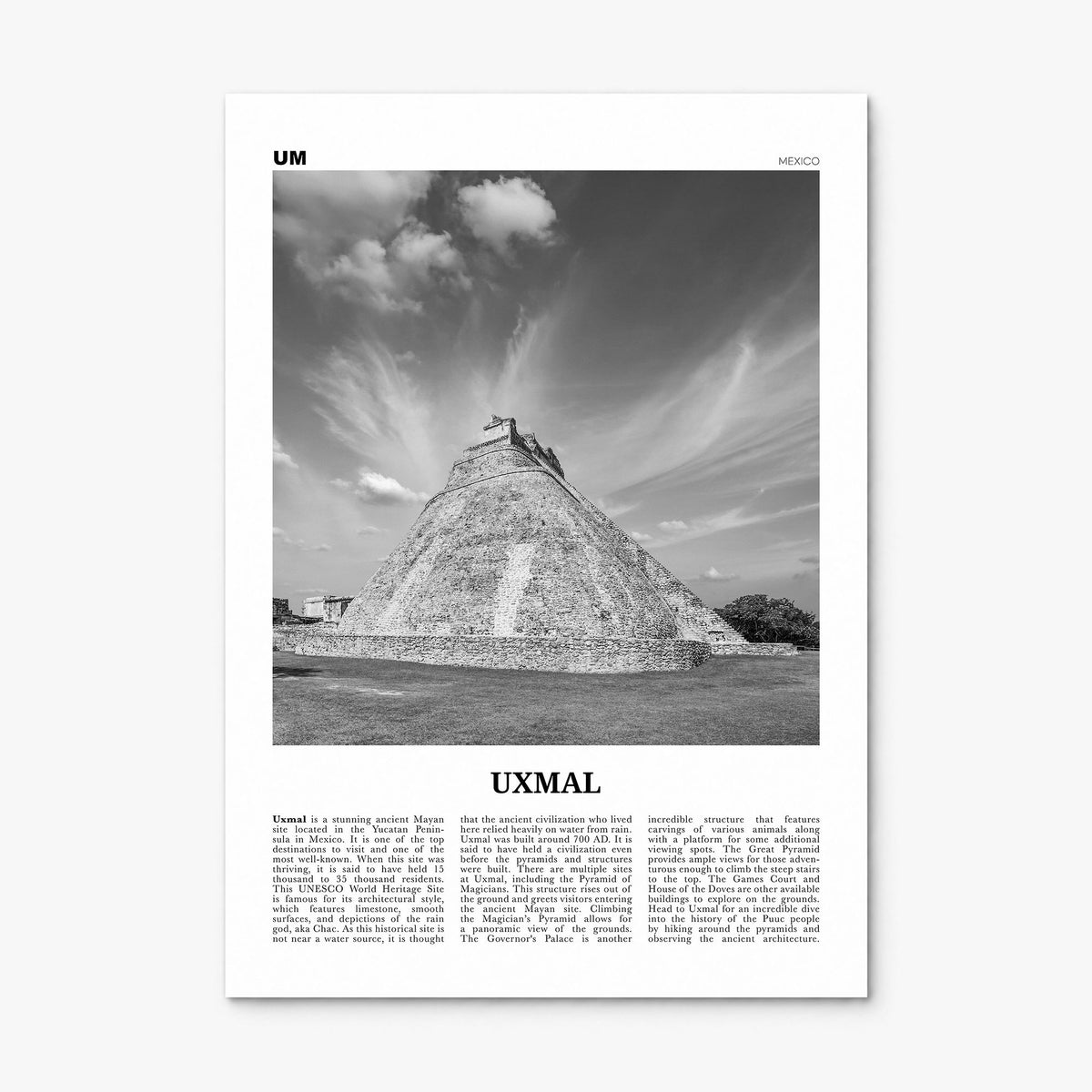 Uxmal Newspaper Poster, print only (unframed)