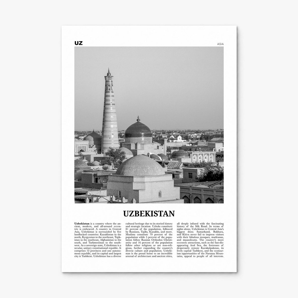 Uzbekistan Newspaper Poster, print only (unframed)
