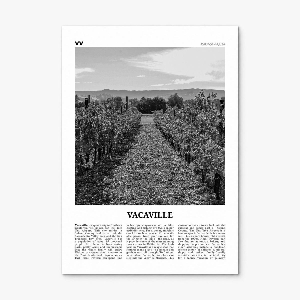 Vacaville Newspaper Poster, print only (unframed)