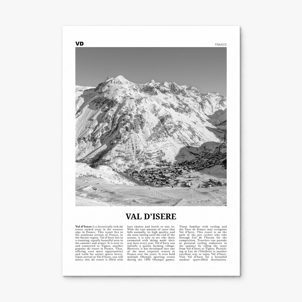 Val d'Isère Newspaper Poster, print only (unframed)