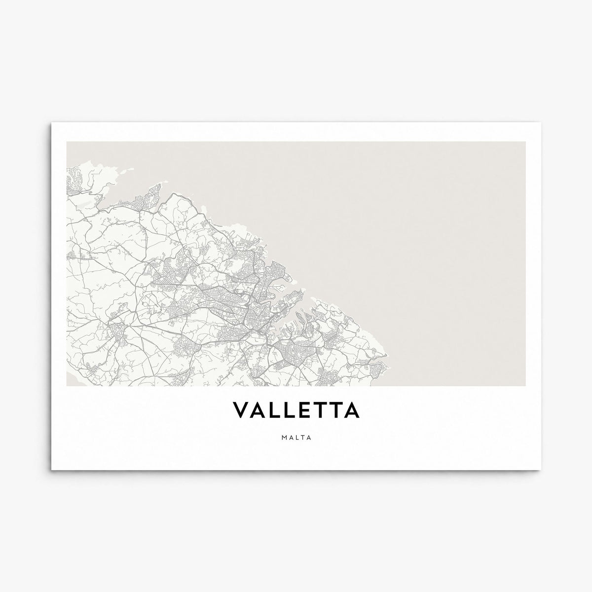 Valletta Map Poster, print only (unframed)