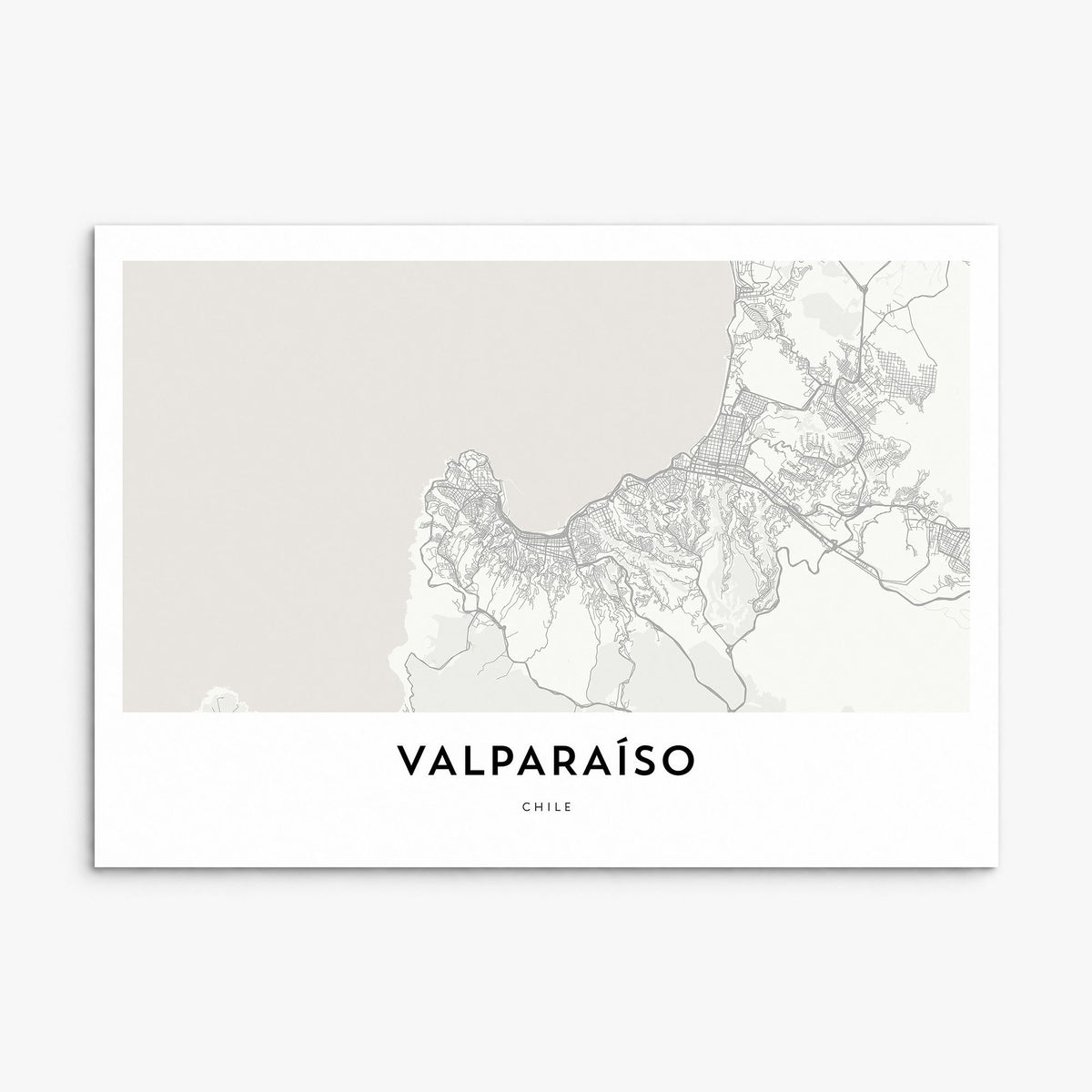 Valparaíso Map Poster, print only (unframed)