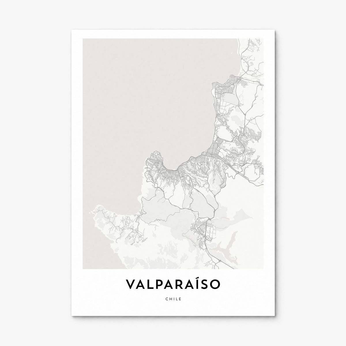 Valparaíso Map Poster, print only (unframed)