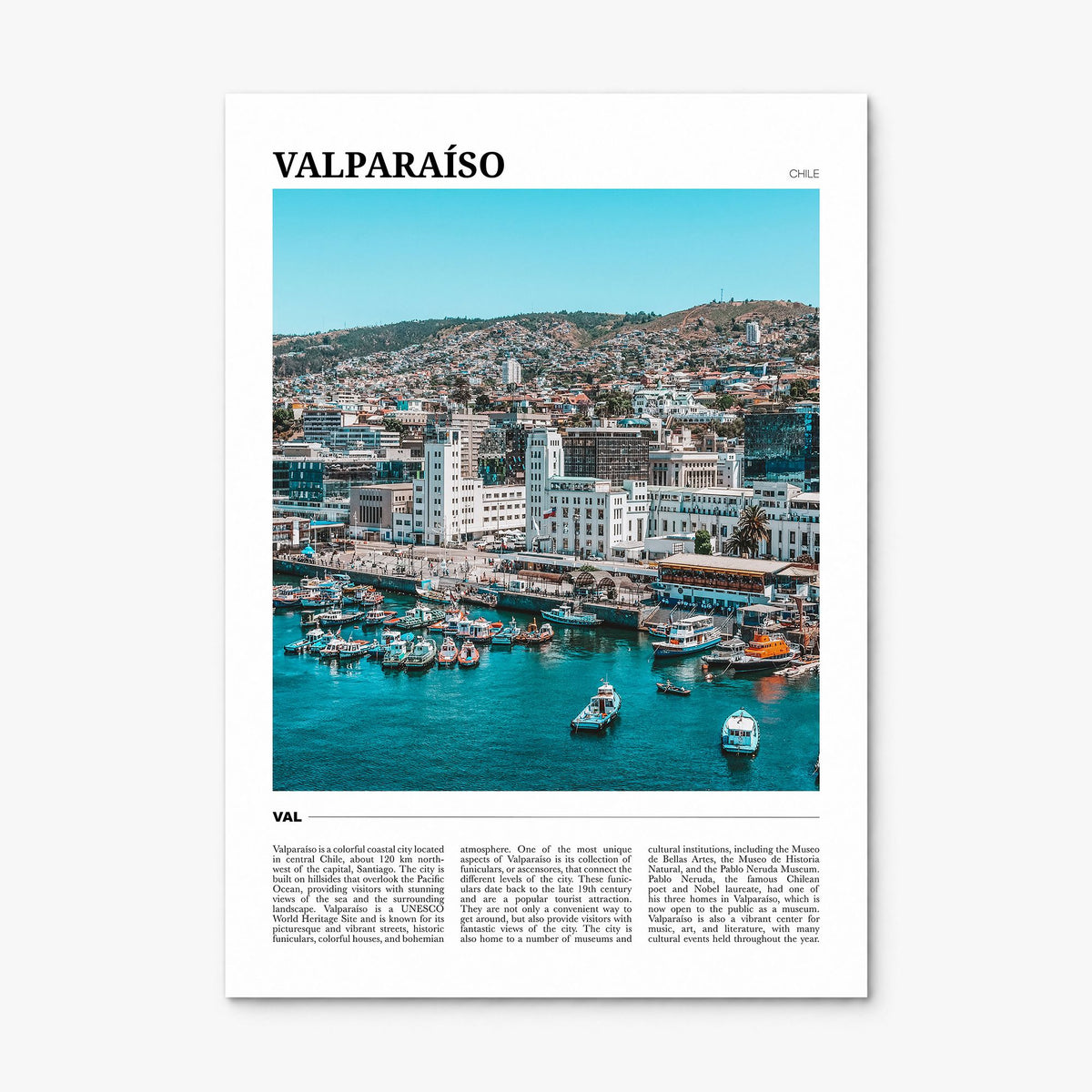 Valparaíso Travel Poster, print only (unframed)