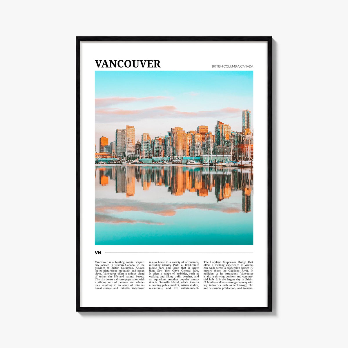 Vancouver, Canada Travel No 1 Poster