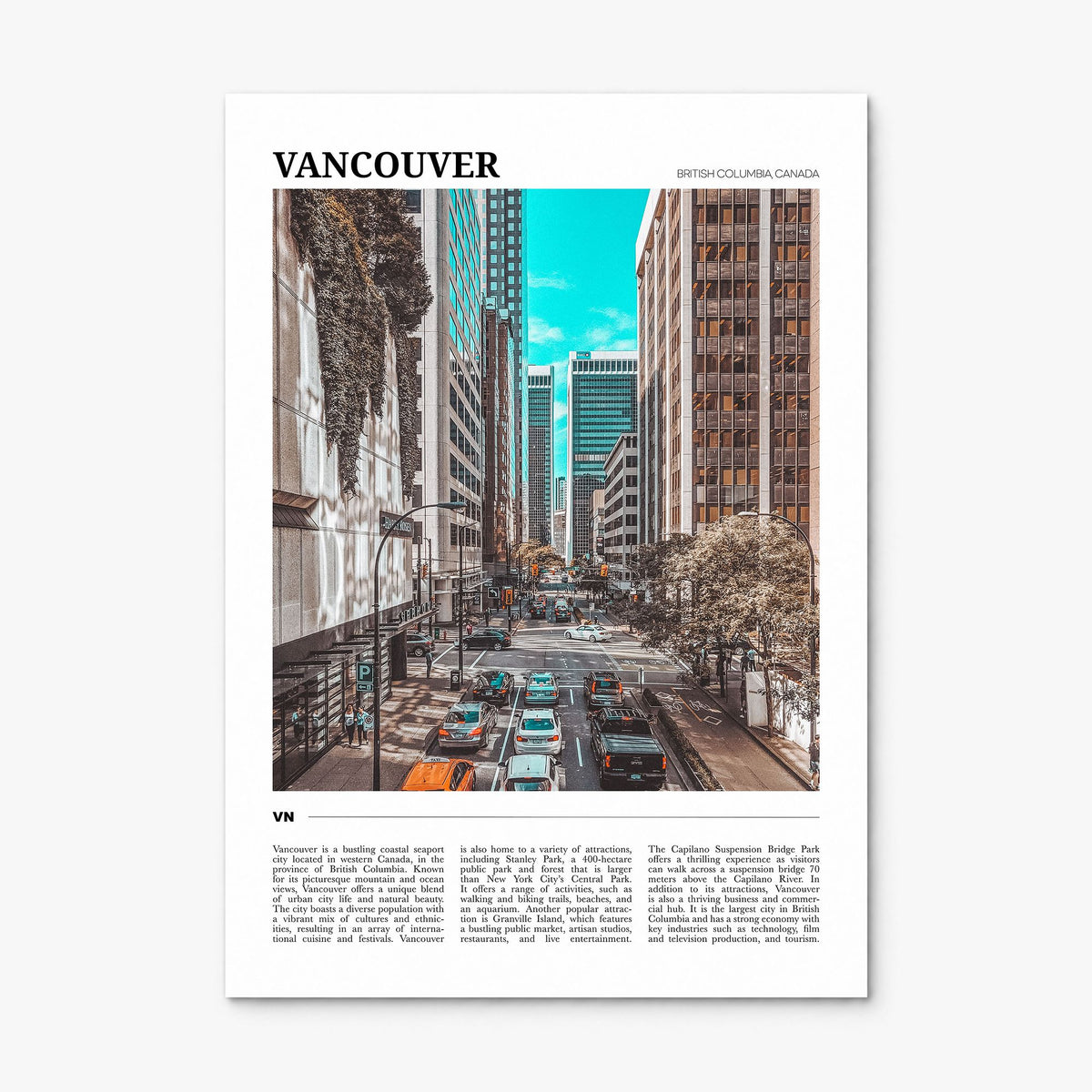 Vancouver, Canada Travel No 2 Poster, print only (unframed)