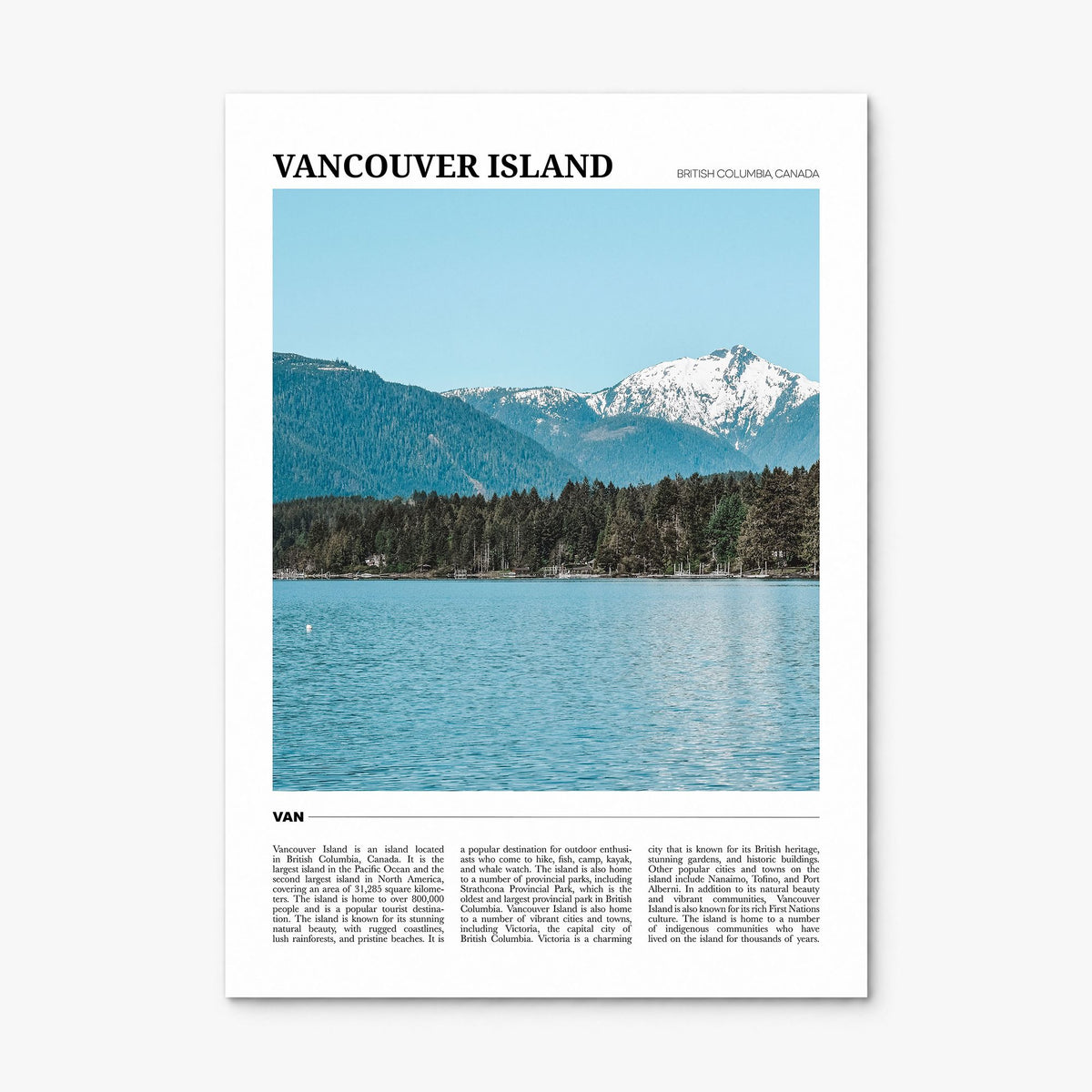 Vancouver Island Travel Poster, print only (unframed)