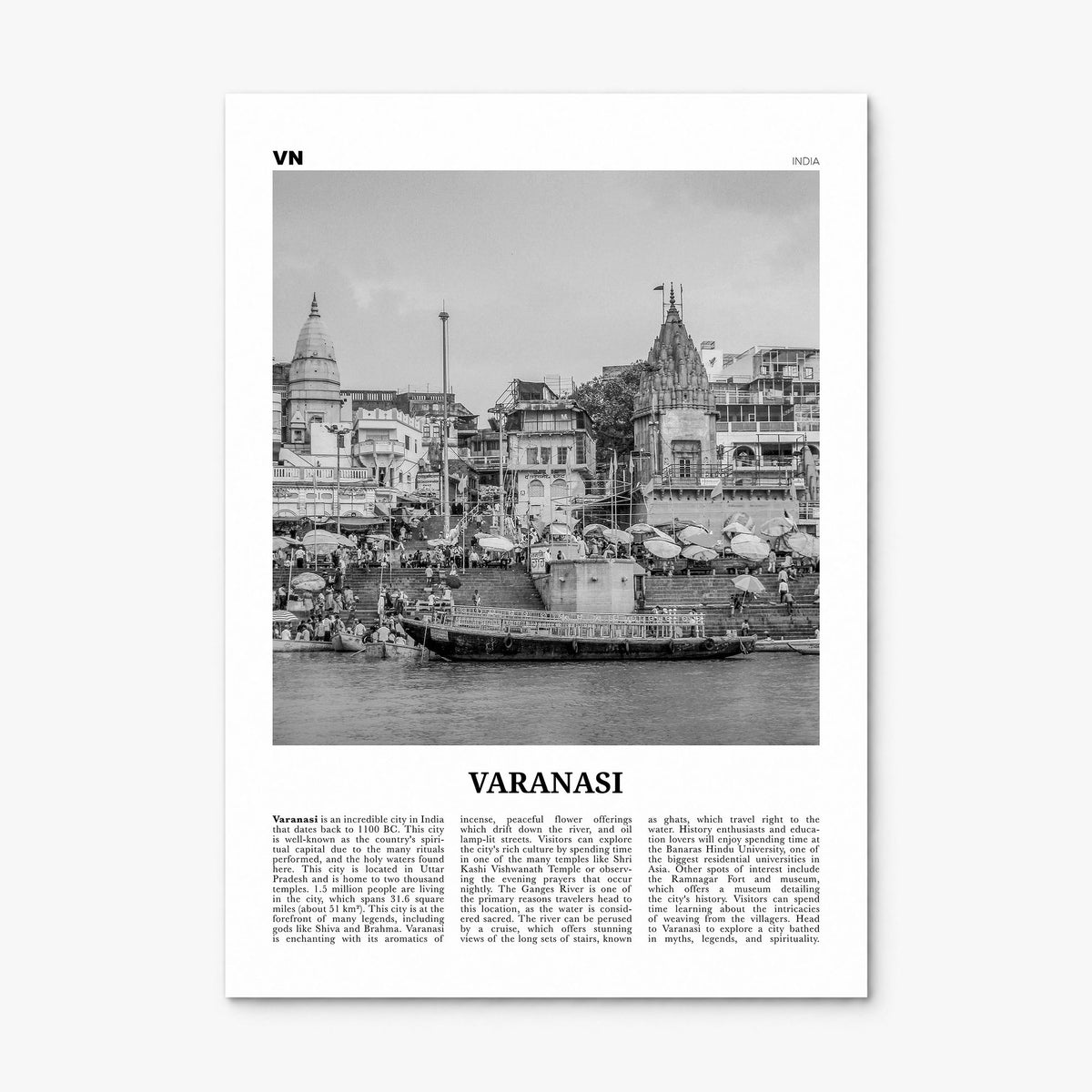 Varanasi Newspaper Poster, print only (unframed)