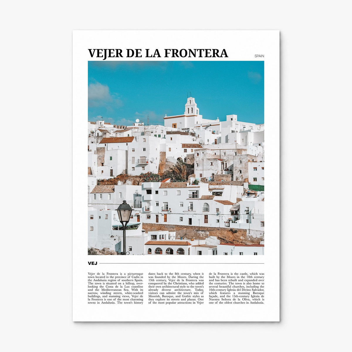 Vejer de la Frontera Travel Poster, print only (unframed)