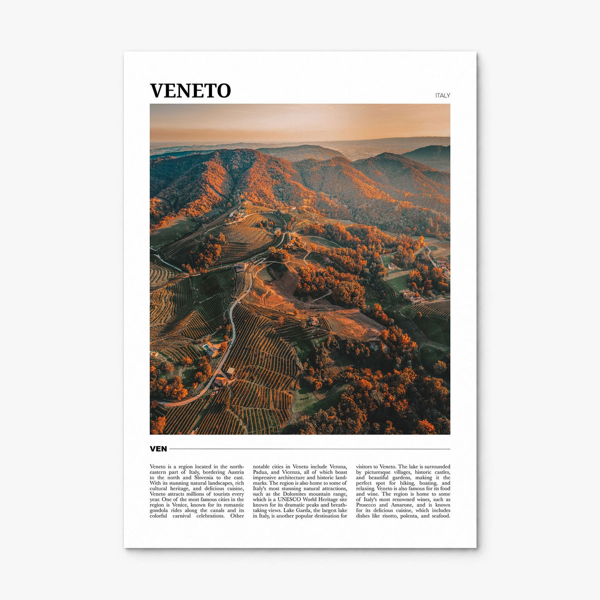 Veneto Travel Poster, print only (unframed)