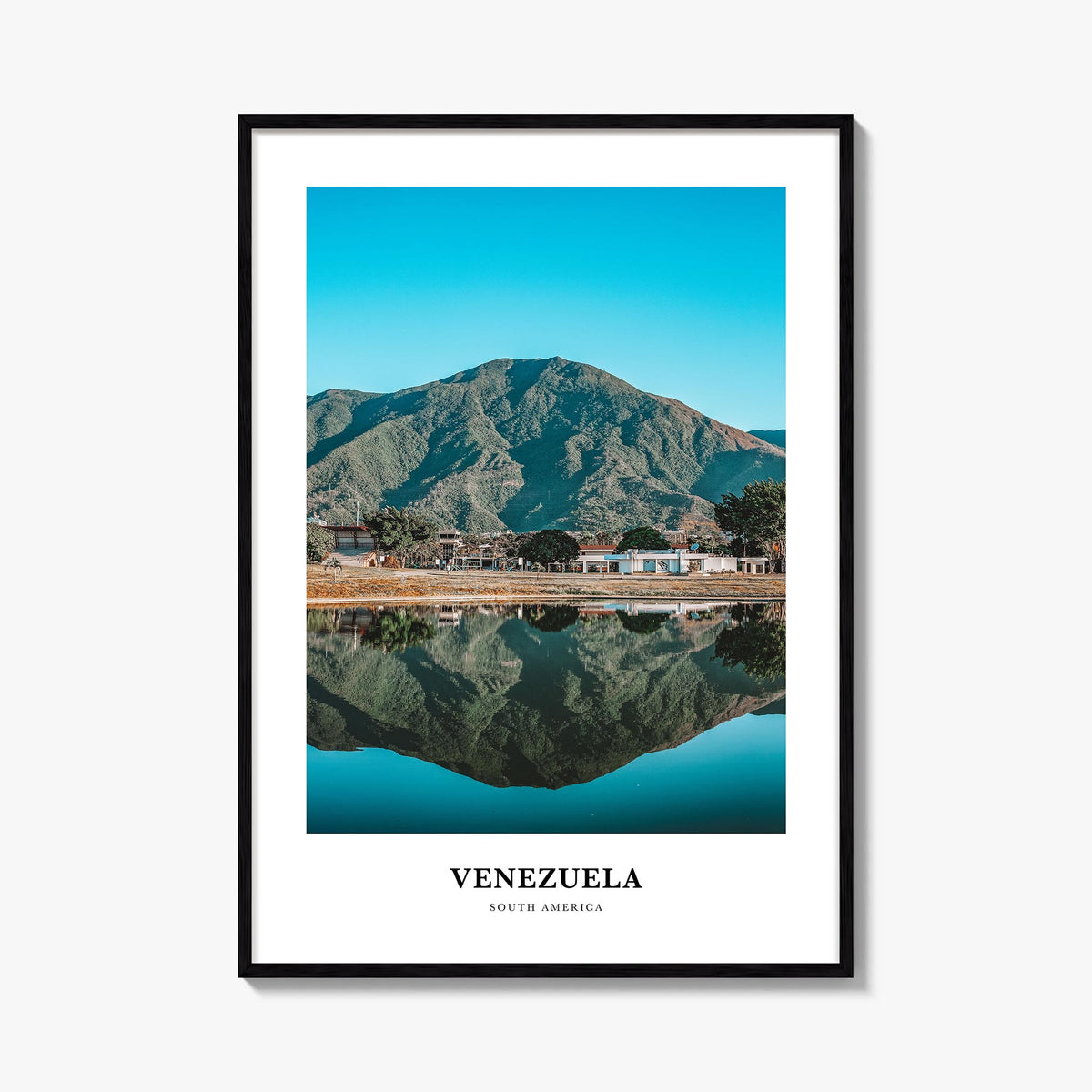 Venezuela no. 1 colorful classic poster of South America – vertical wall art, unframed print shown in interior mockup