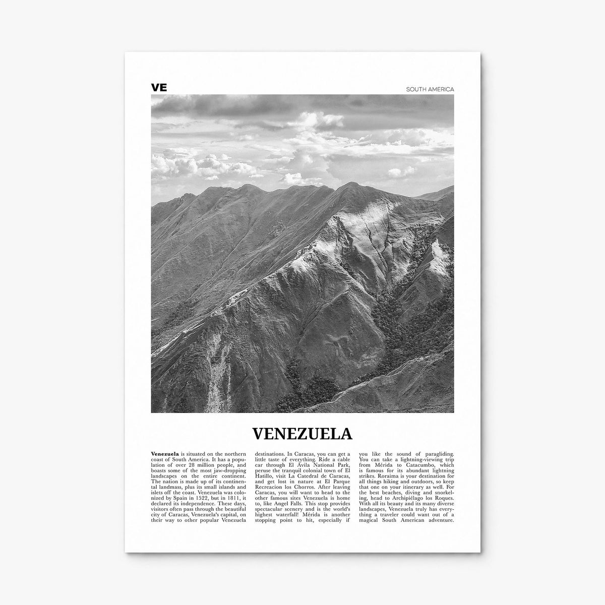 Venezuela Newspaper Poster, print only (unframed)