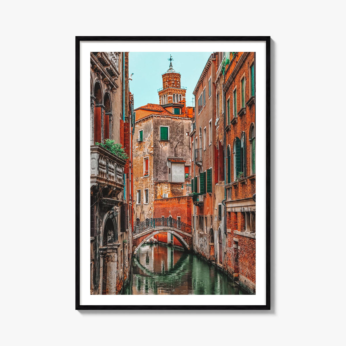 Venice no. 3 colorful photo poster of Italy – vertical wall art, unframed print shown in interior mockup