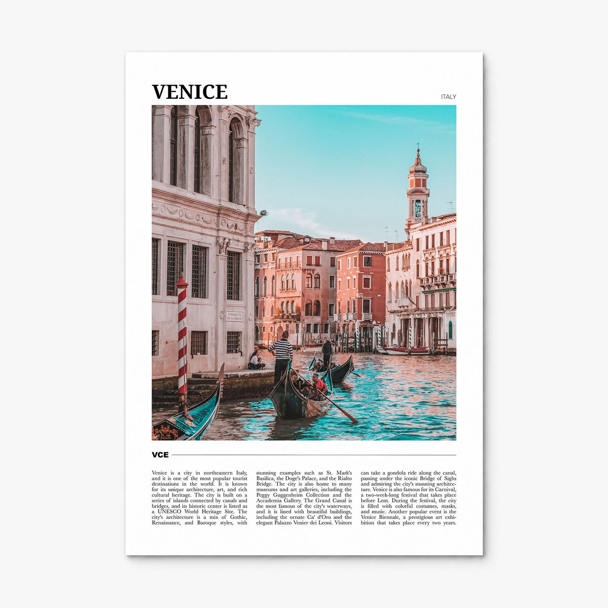 Venice Travel Poster, print only (unframed)