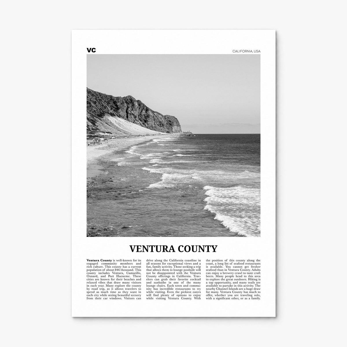 Ventura County Newspaper Poster, print only (unframed)