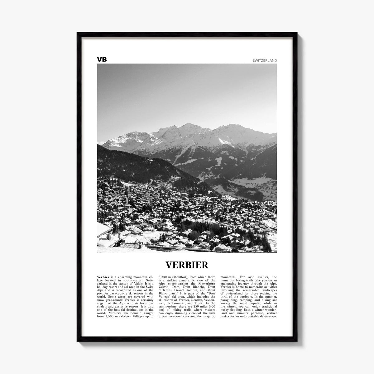 Verbier Newspaper Poster, framed poster mockup