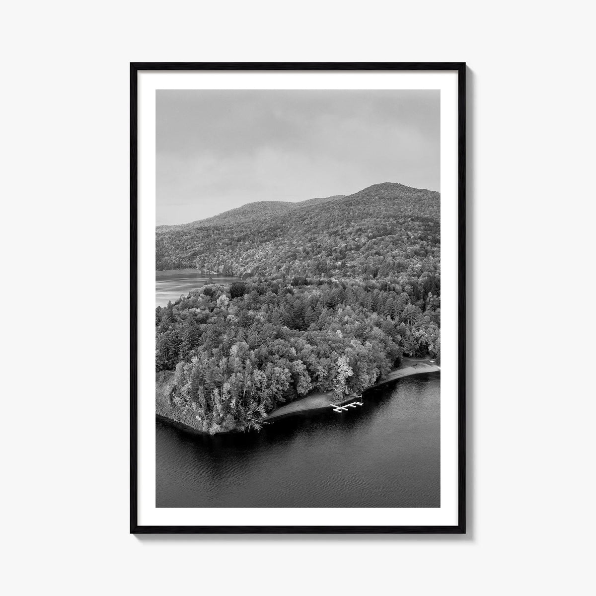 Vermont black & white photo poster of United States – vertical wall art, unframed print shown in interior mockup