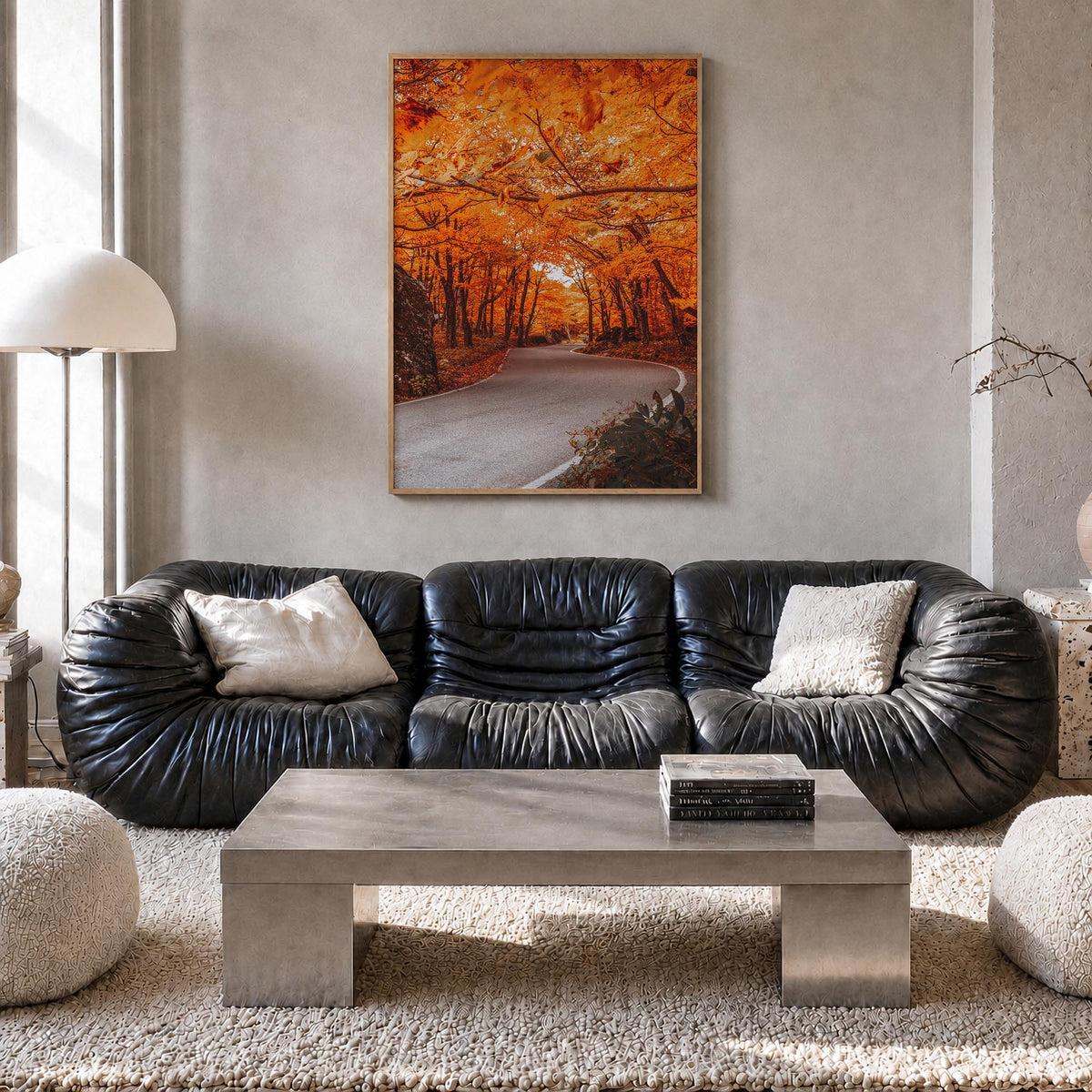 Vermont no. 2 colorful photo poster of United States – vertical wall art in natural wood frame, hanging on wall