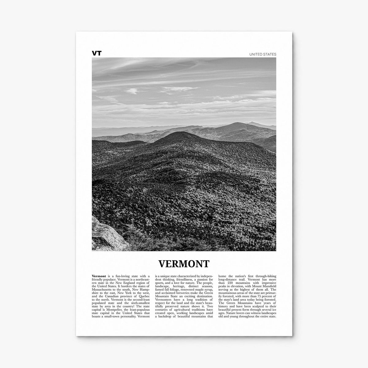 Vermont Newspaper No 1 Poster, print only (unframed)