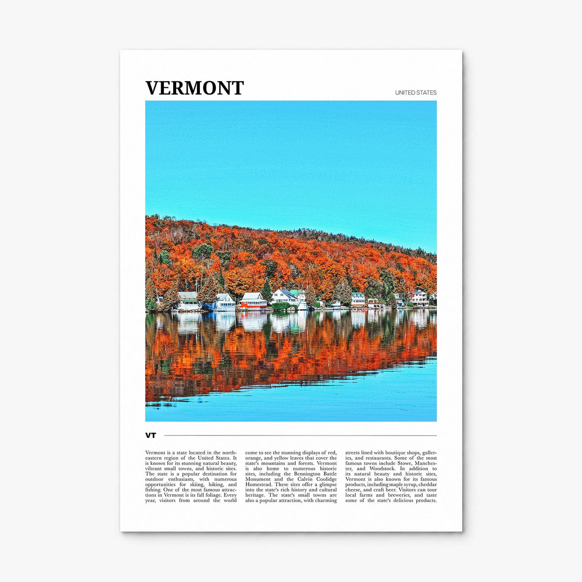 Vermont Travel No 2 Poster, print only (unframed)