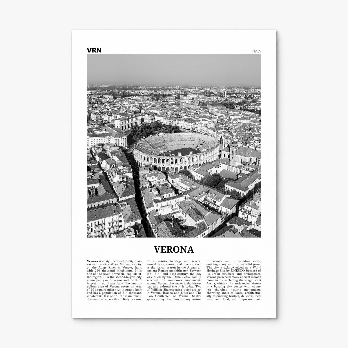 Verona Newspaper No 2 Poster, print only (unframed)
