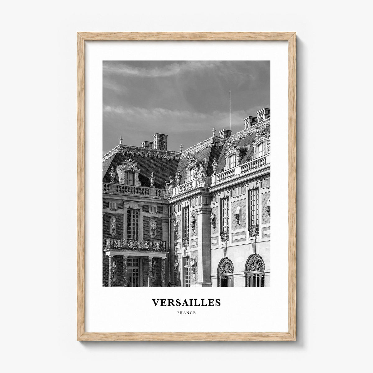 Versailles Classic Poster in a natural wood frame