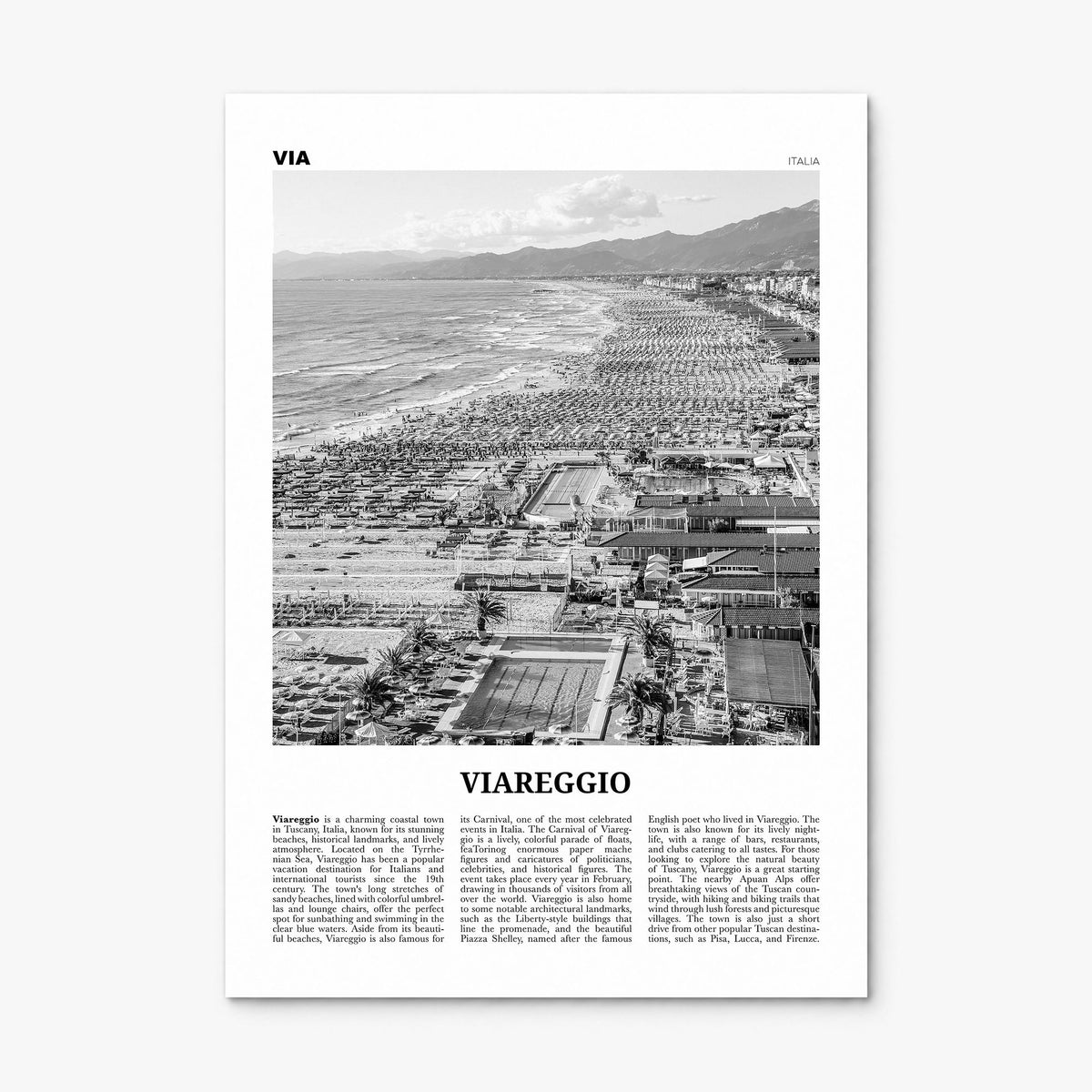 Viareggio Newspaper Poster, print only (unframed)