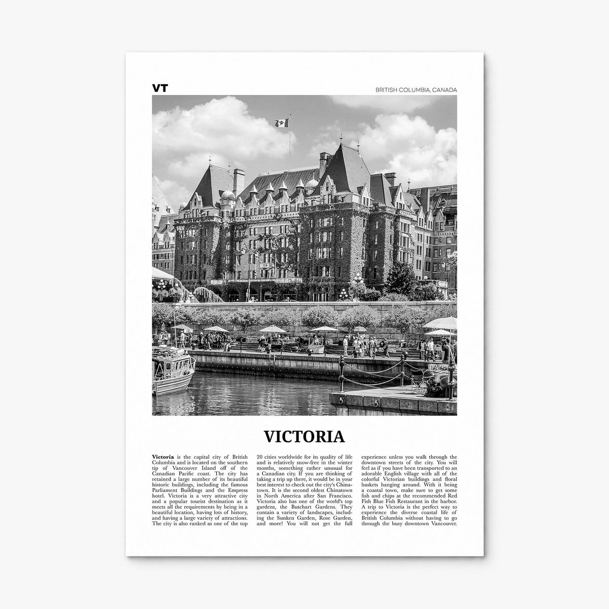 Victoria, Canada Newspaper Poster, print only (unframed)