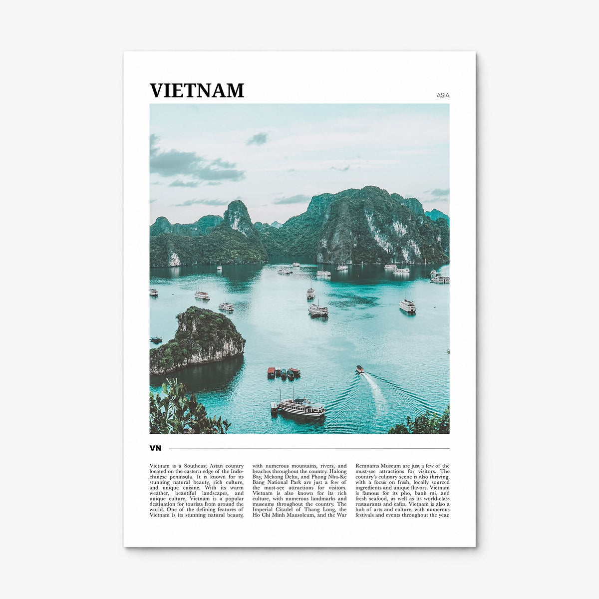 Vietnam Travel Poster, print only (unframed)