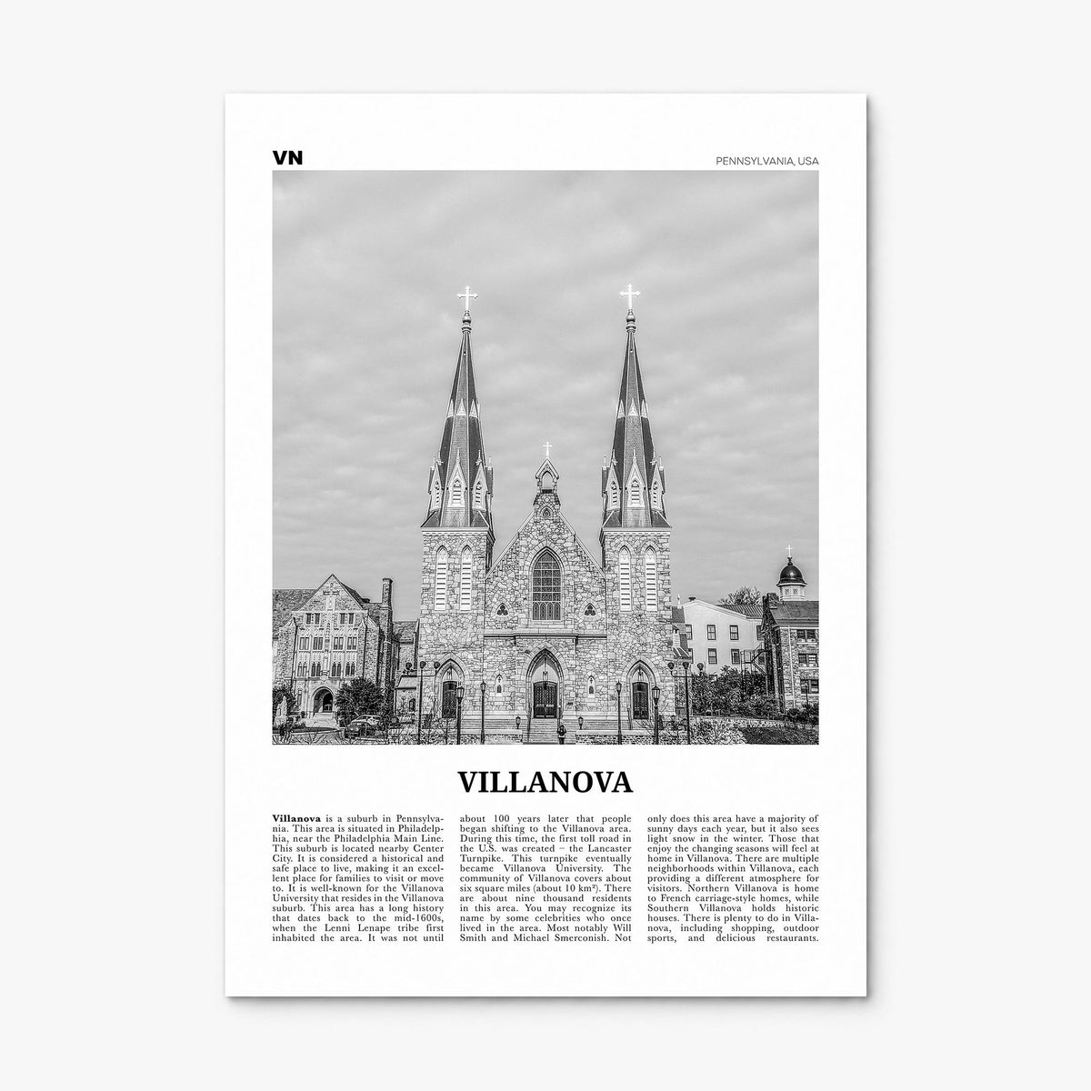 Villanova Newspaper Poster, print only (unframed)