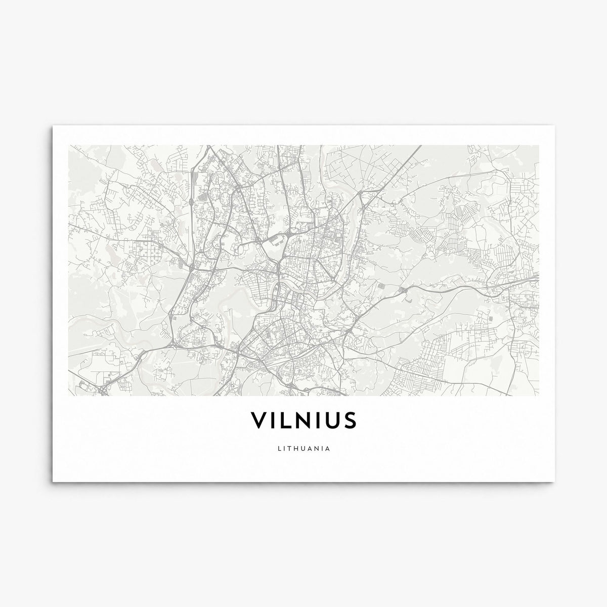 Vilnius Map Poster, print only (unframed)