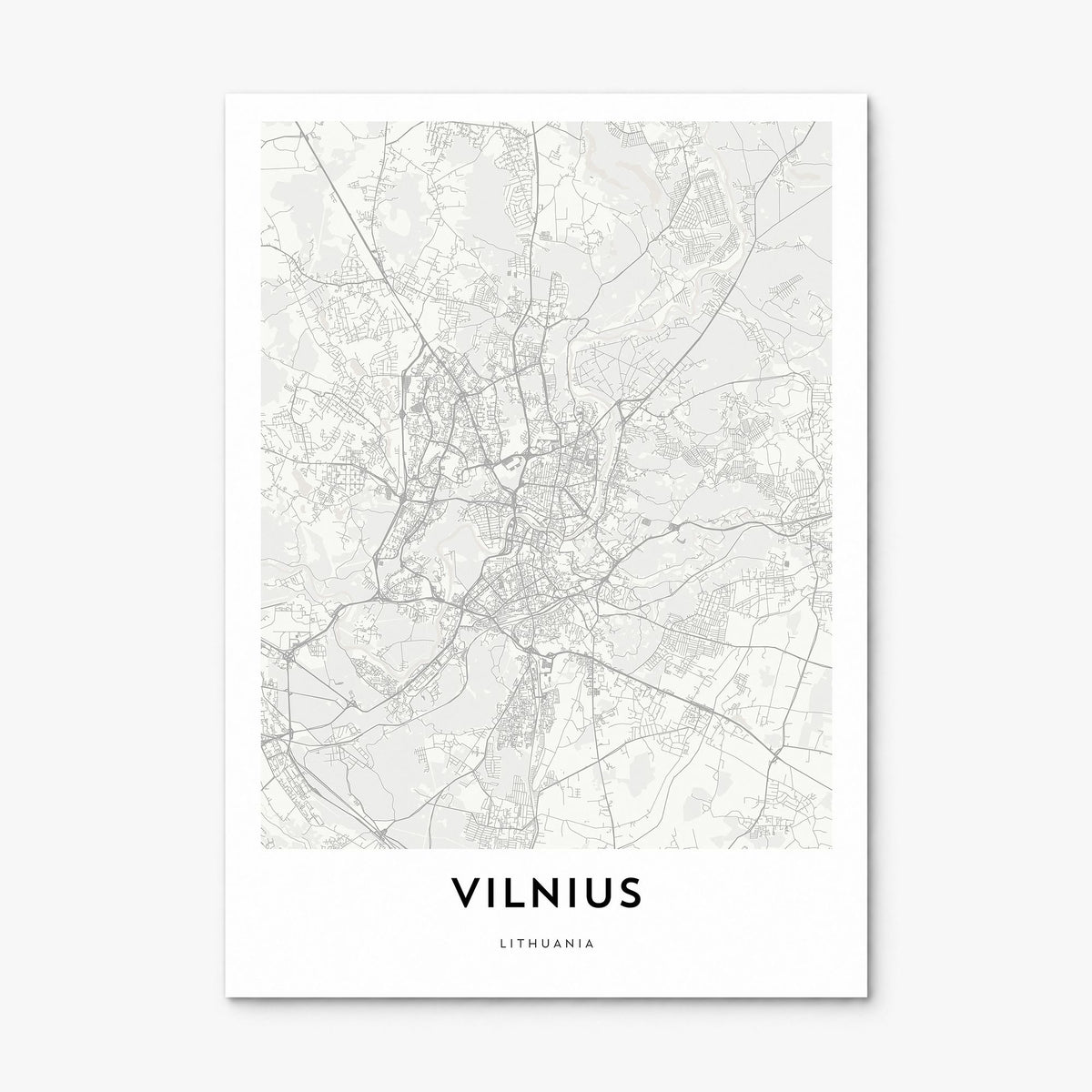 Vilnius Map Poster, print only (unframed)
