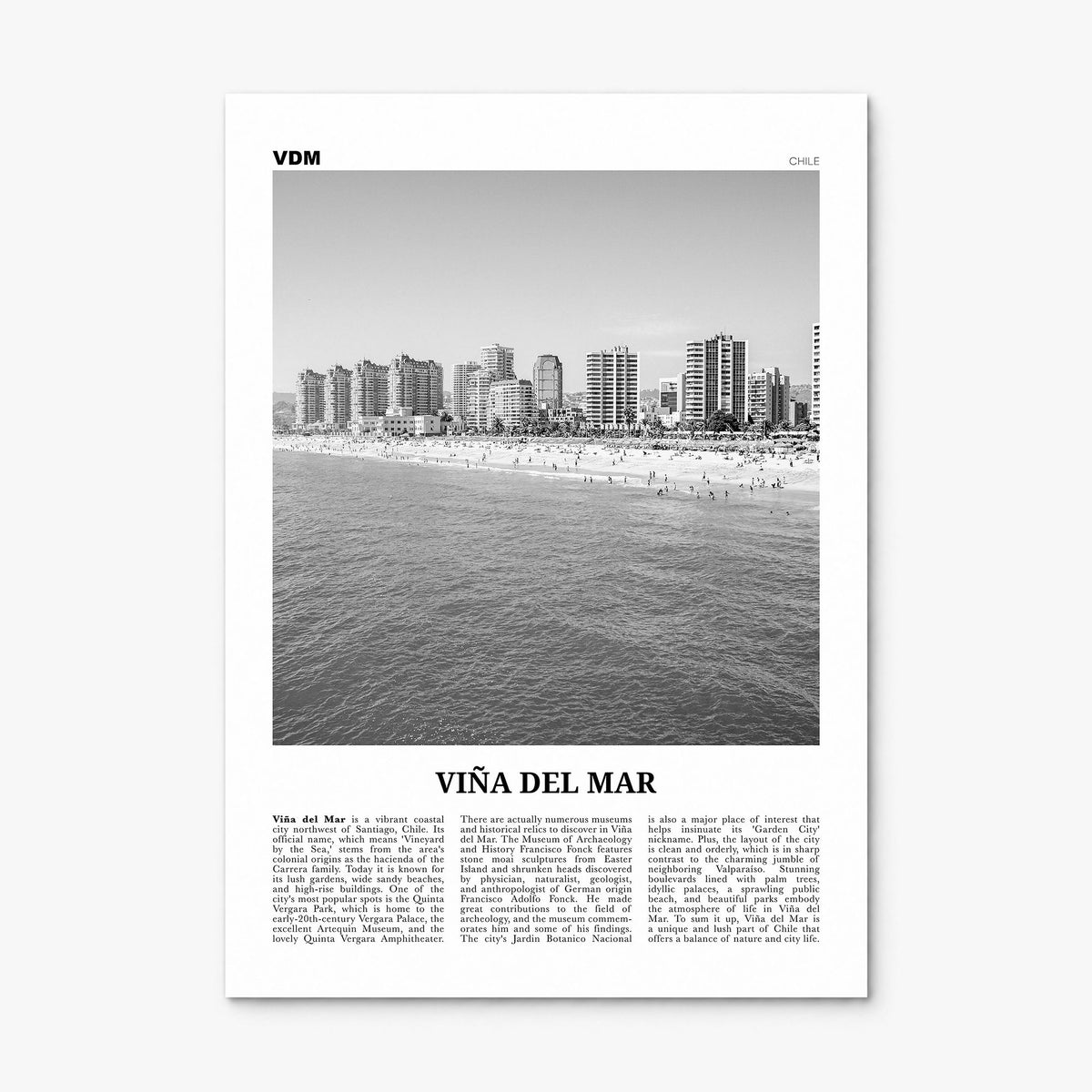 Viña del Mar Newspaper Poster, print only (unframed)