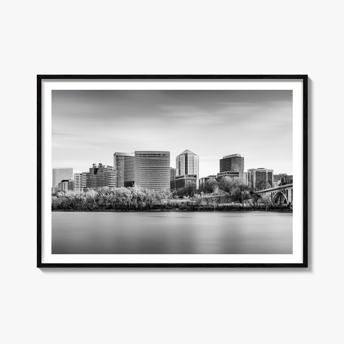 Virginia black & white photo poster of United States – horizontal wall art, unframed print shown in interior mockup