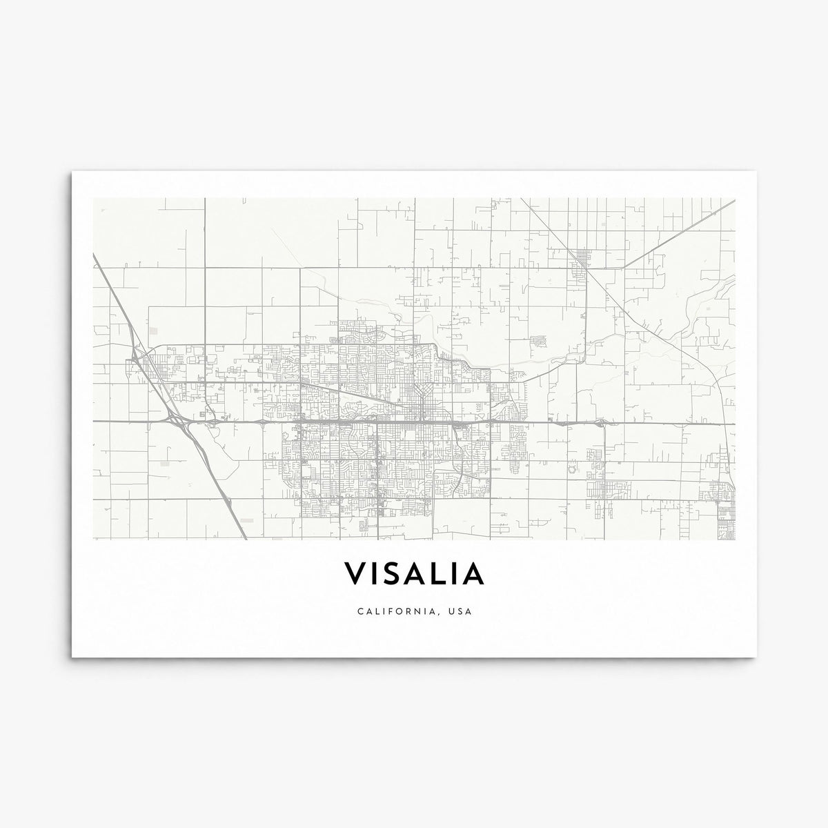 Visalia Map Poster, print only (unframed)