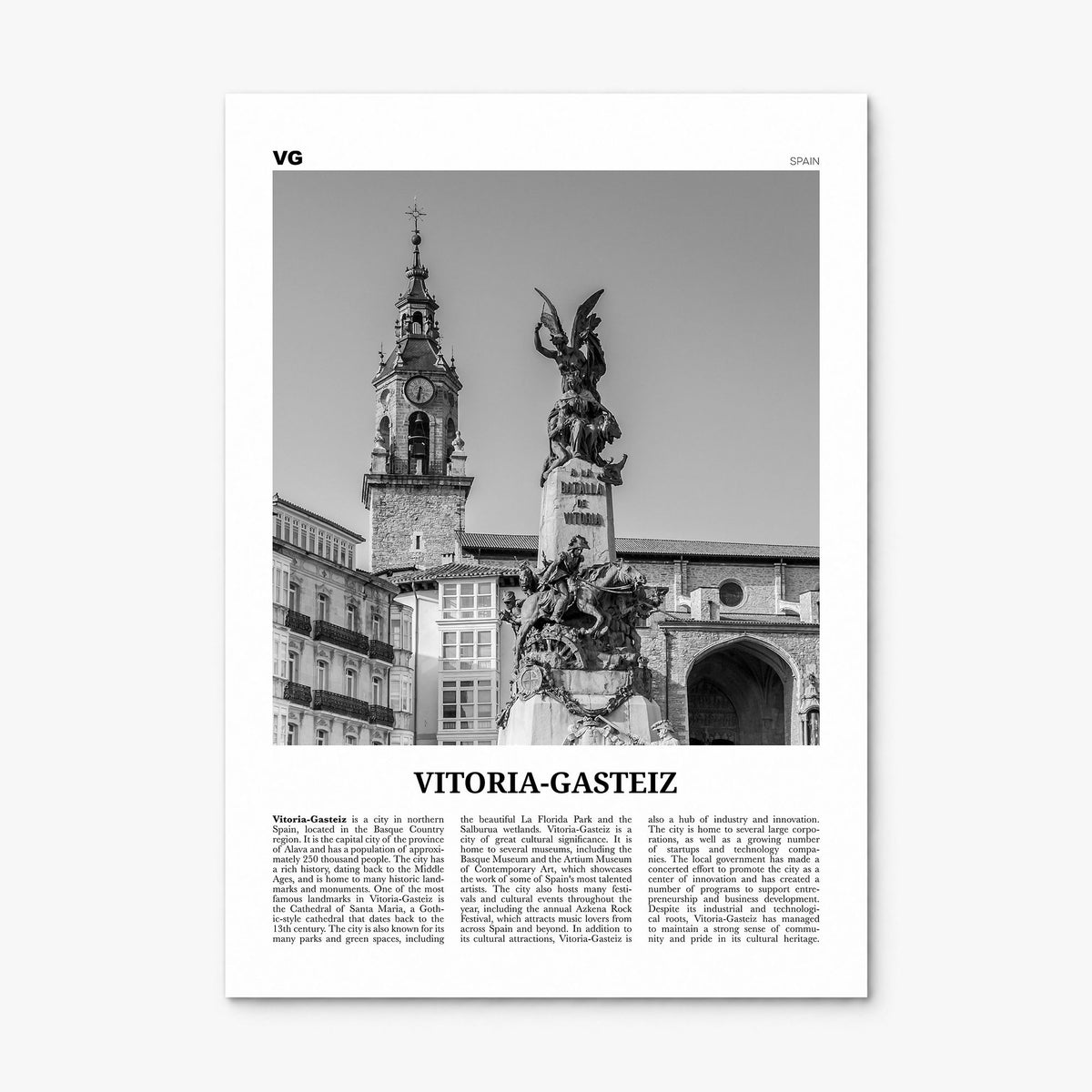 Vitoria-Gasteiz Newspaper Poster, print only (unframed)