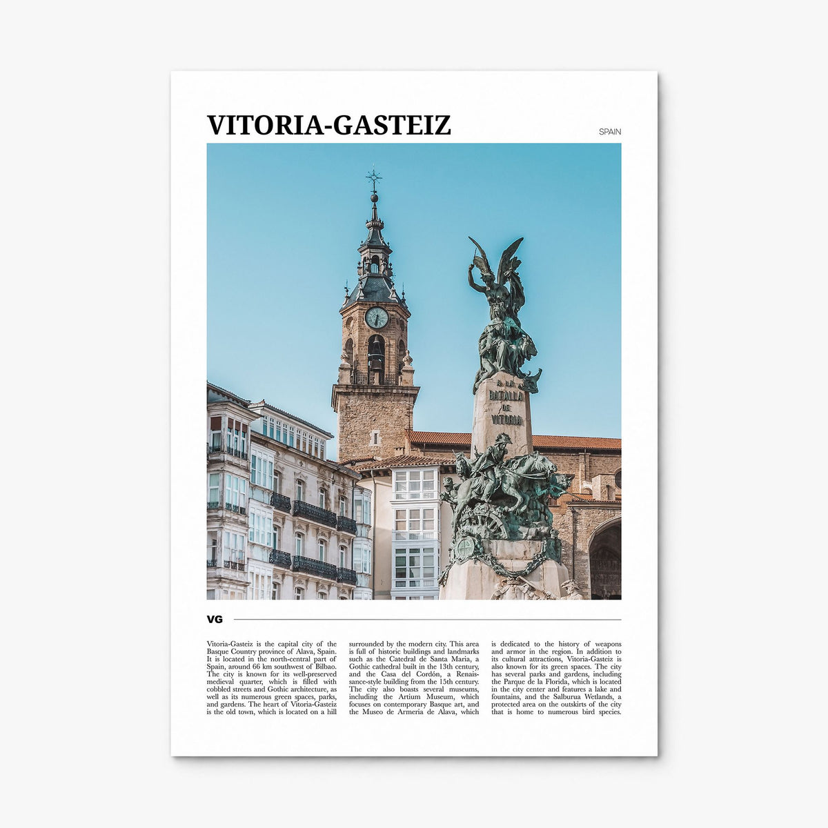 Vitoria-Gasteiz Travel Poster, print only (unframed)