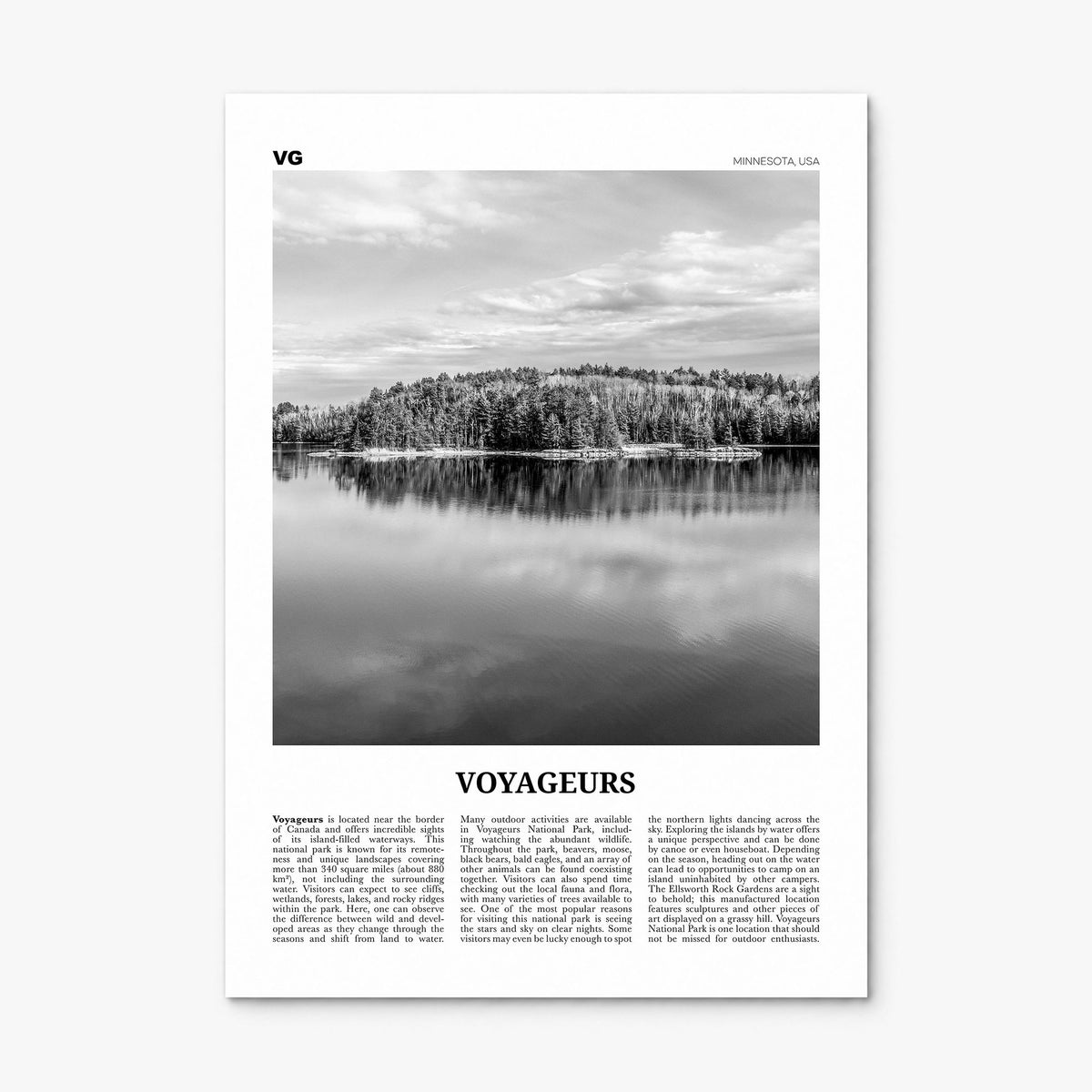 Voyageurs National Park Newspaper Poster, print only (unframed)