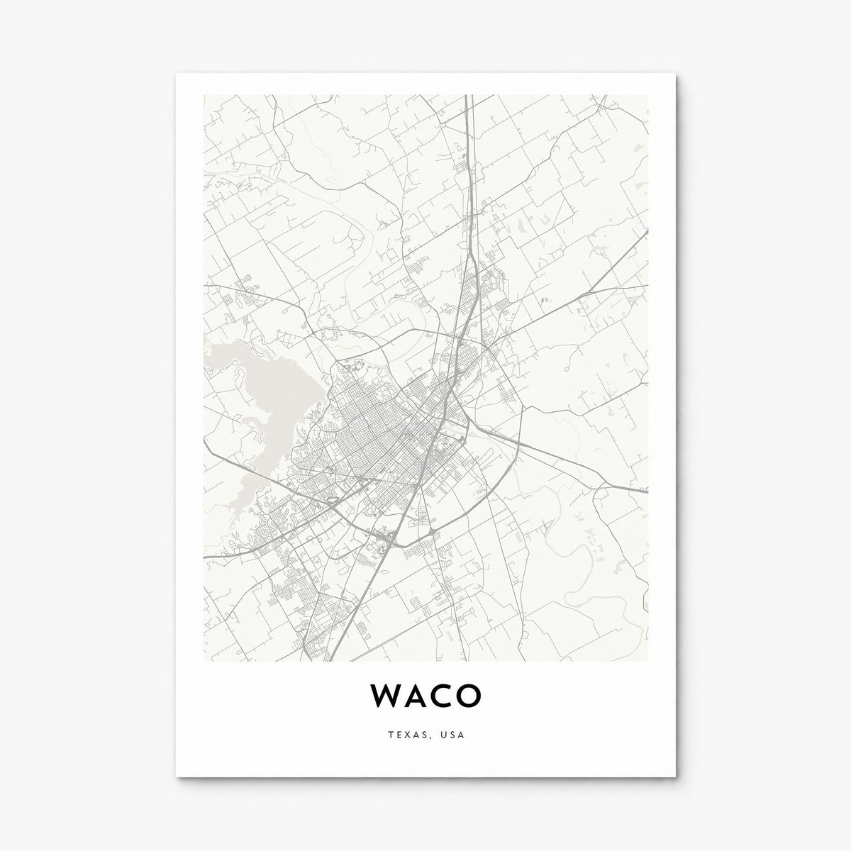 Waco Map Poster, print only (unframed)