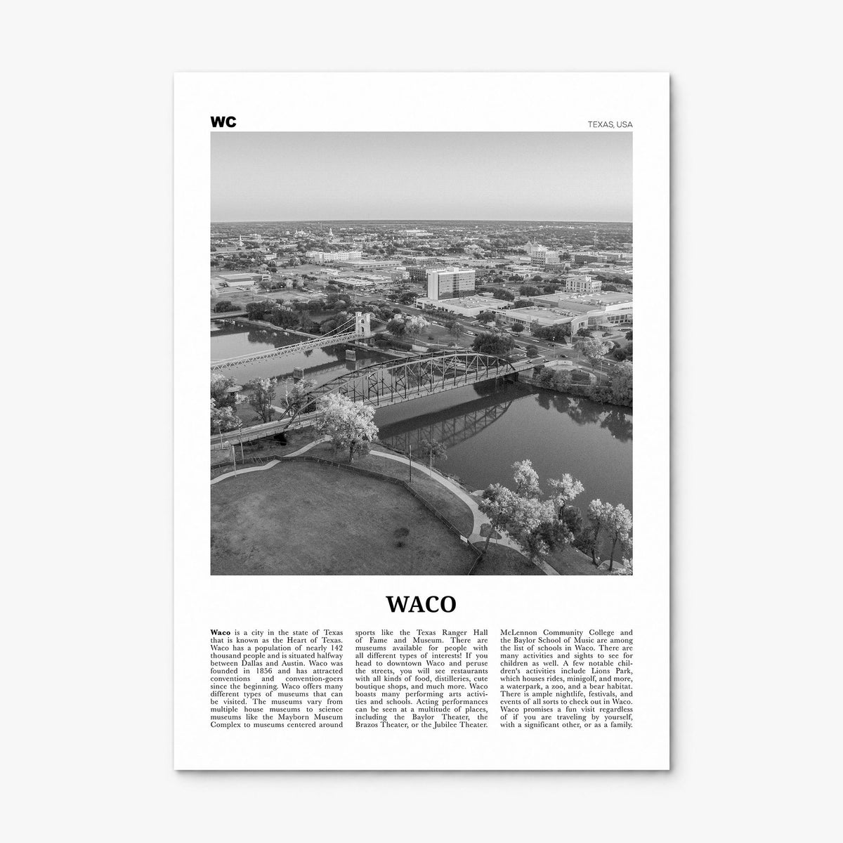 Waco Newspaper Poster, print only (unframed)