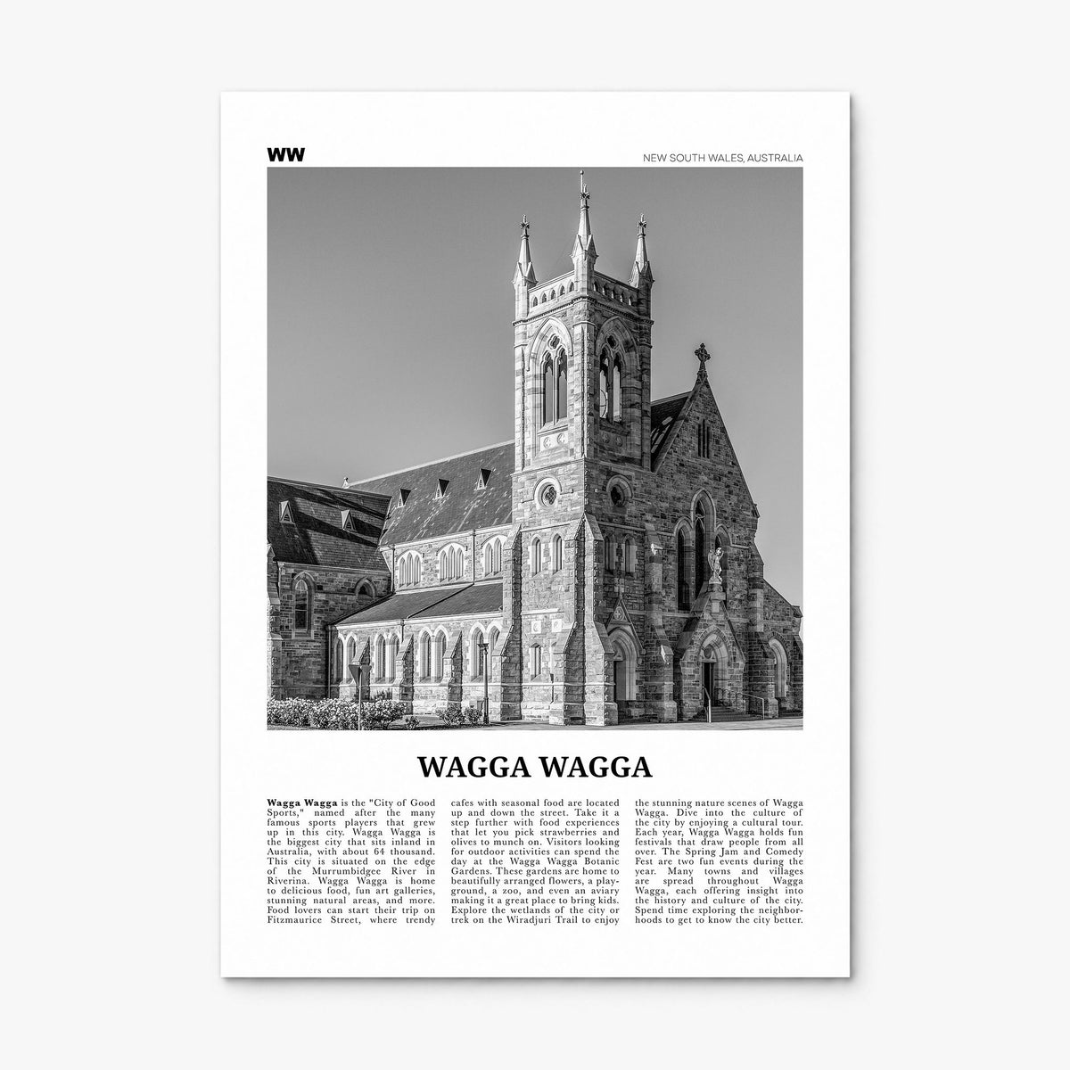 Wagga Wagga Newspaper Poster, print only (unframed)