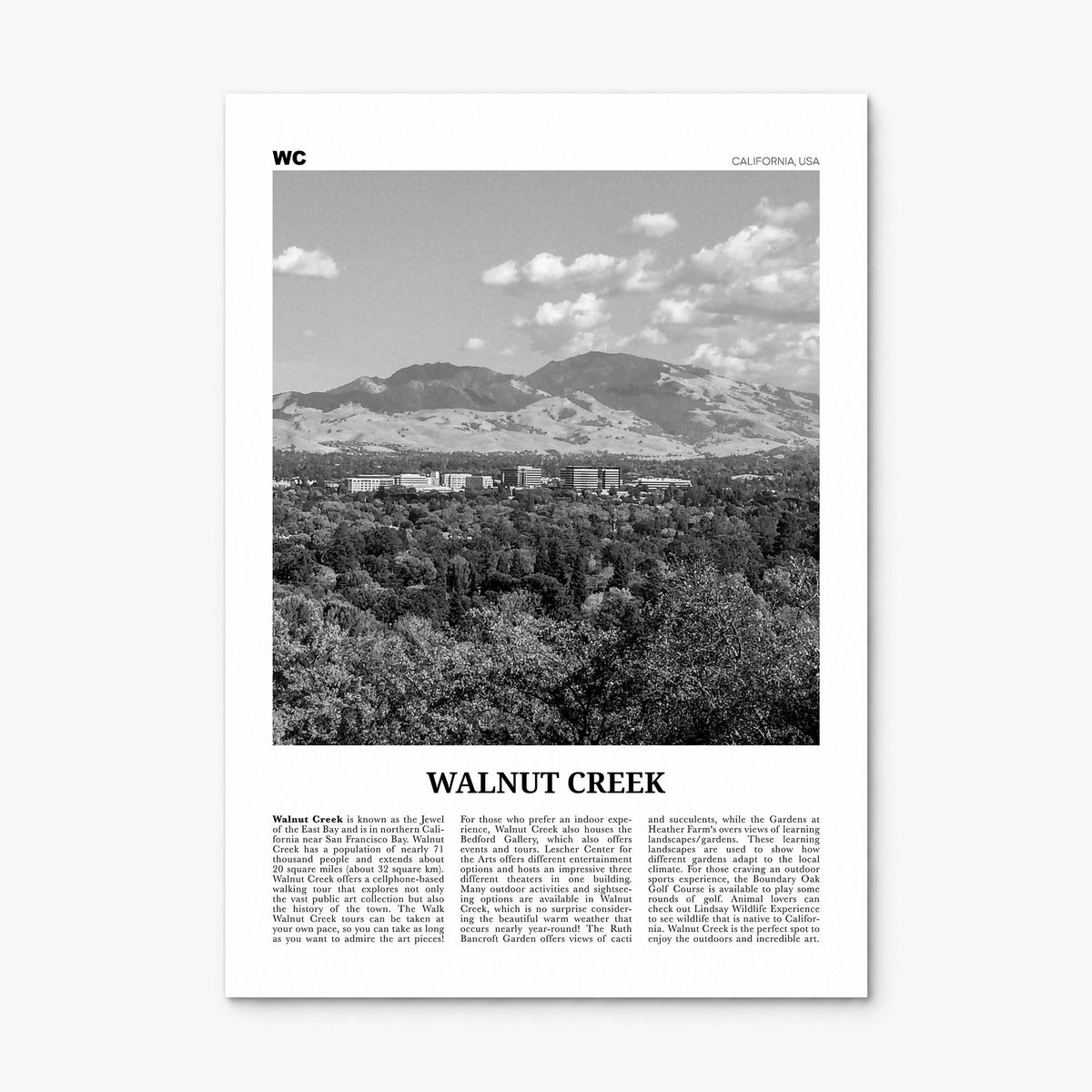 Walnut Creek Newspaper Poster, print only (unframed)