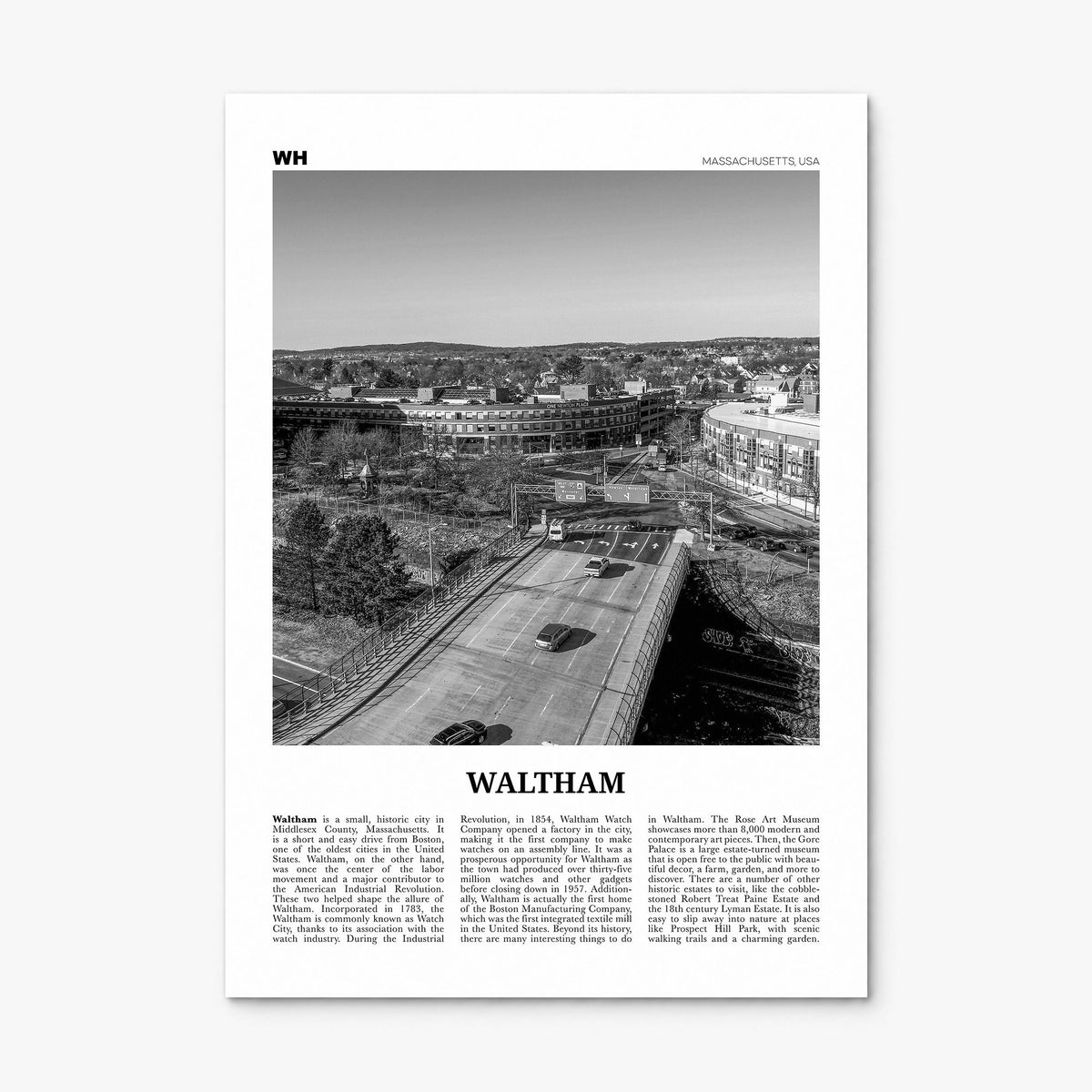 Waltham Newspaper Poster, print only (unframed)