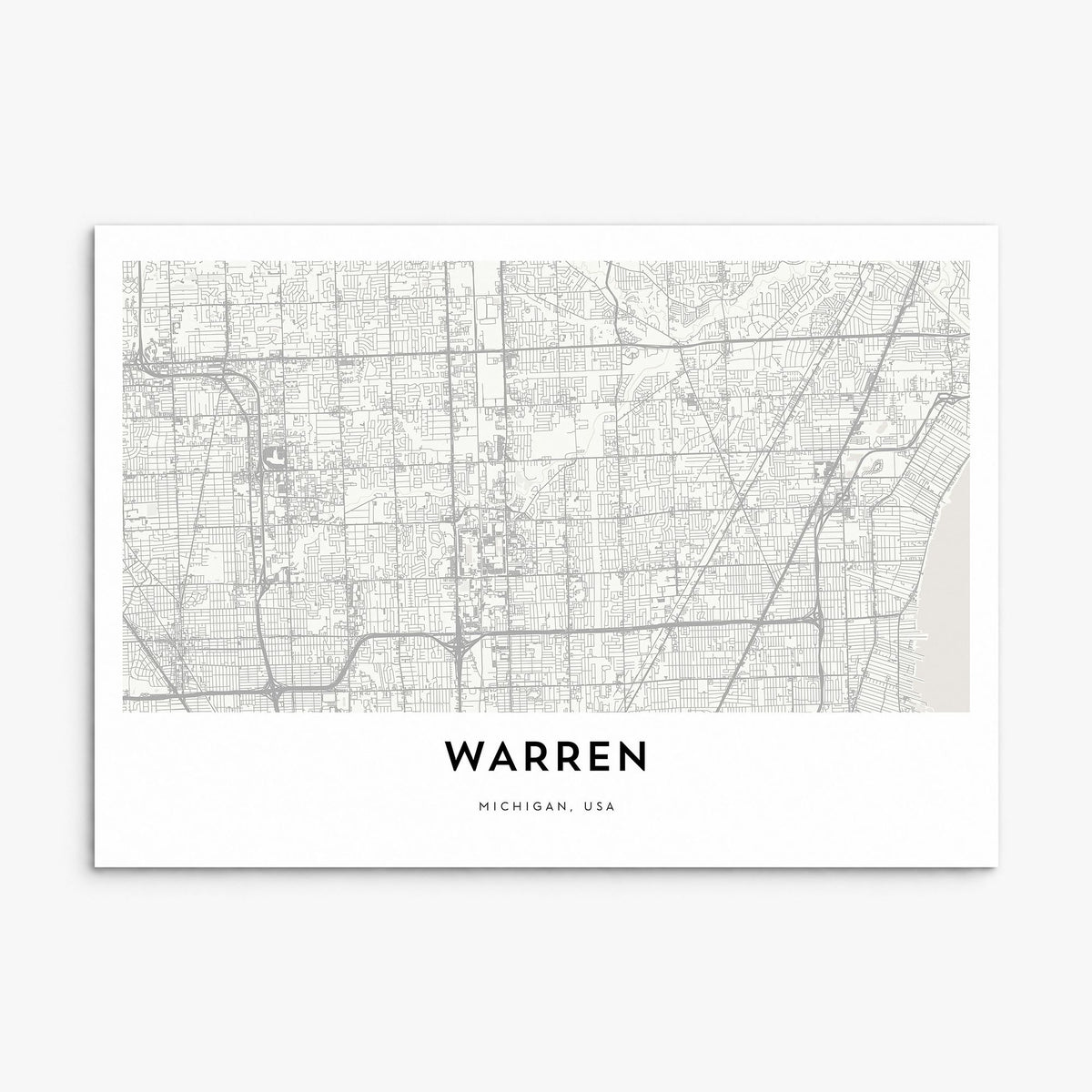 Warren Map Poster, print only (unframed)