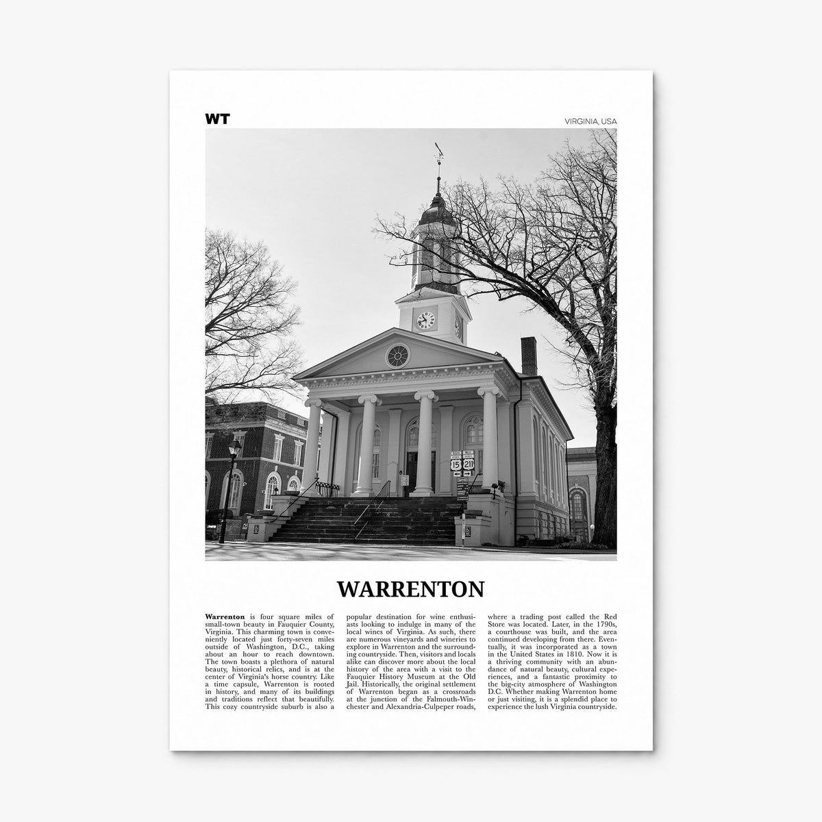 Warrenton Newspaper Poster, print only (unframed)