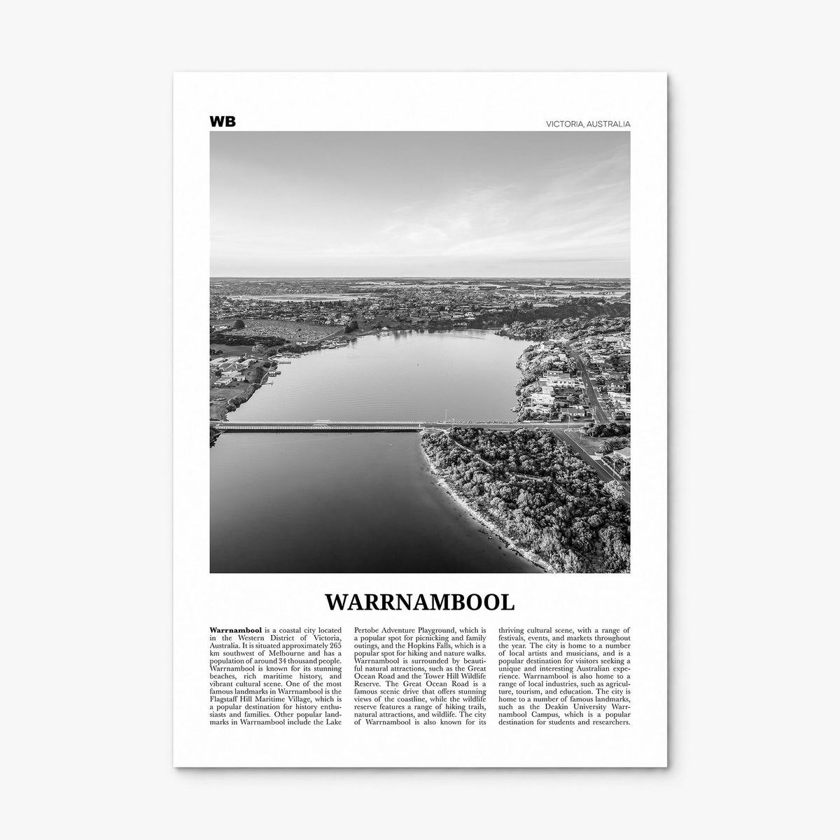 Warrnambool Newspaper Poster, print only (unframed)