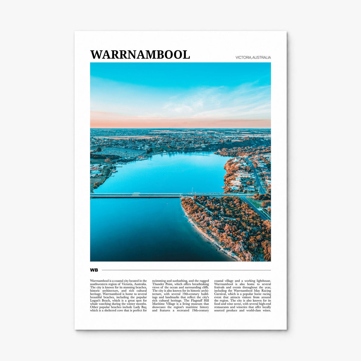 Warrnambool Travel Poster, print only (unframed)