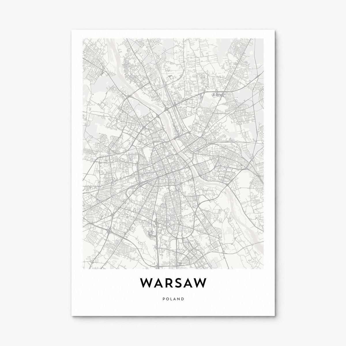 Warsaw Map Poster, print only (unframed)